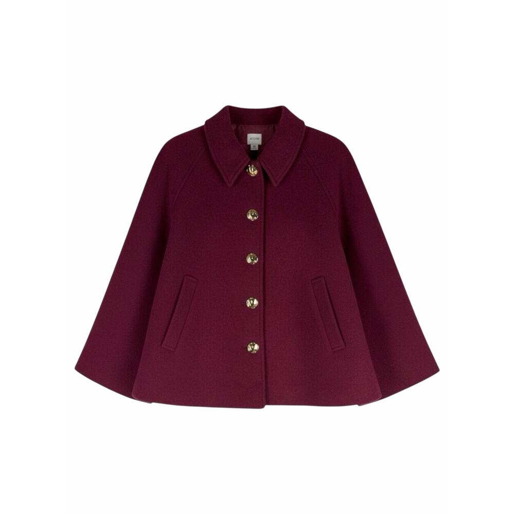 J. Crew Cropped Wool Blend Swing Coat Vintage Burgundy Size M Petite